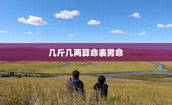 几斤几两算命表男命