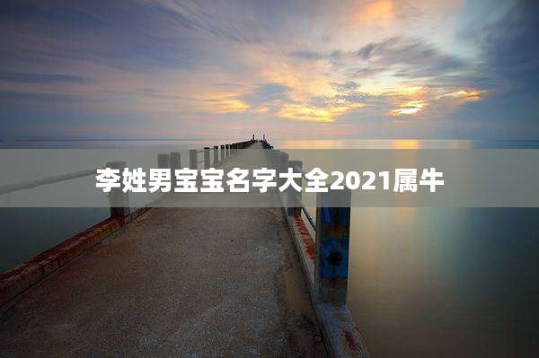 李姓男宝宝名字大全2021属牛