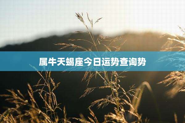 属牛天蝎座今日运势查询势