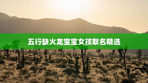 五行缺火龙宝宝女孩取名精选