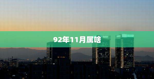 92年11月属啥