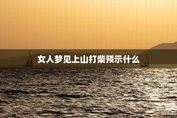 女人梦见上山打柴预示什么