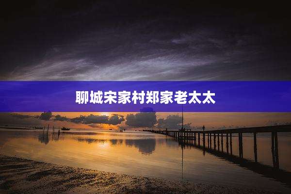聊城宋家村郑家老太太