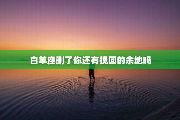 白羊座删了你还有挽回的余地吗
