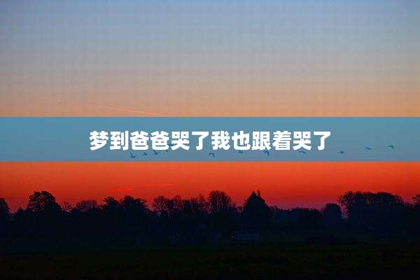 梦到爸爸哭了我也跟着哭了