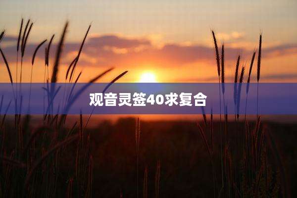 观音灵签40求复合
