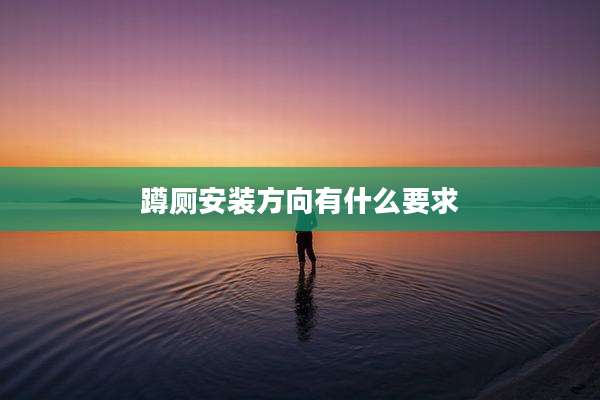 蹲厕安装方向有什么要求