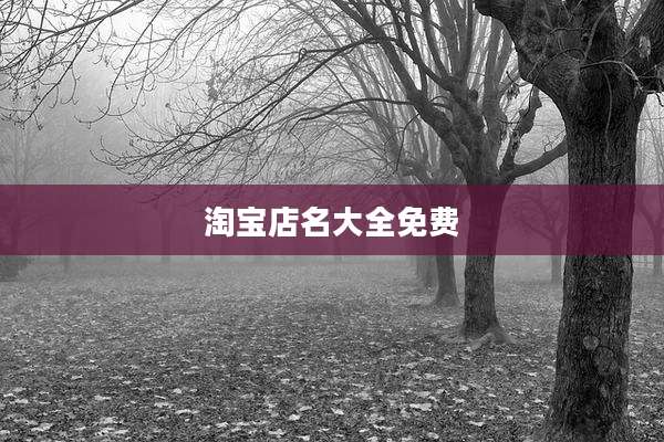 淘宝店名大全免费