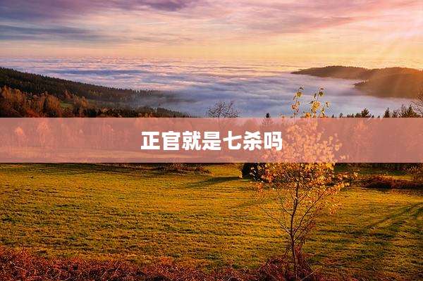 正官就是七杀吗