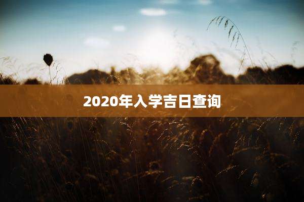 2020年入学吉日查询