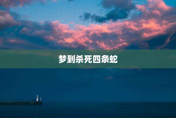 梦到杀死四条蛇