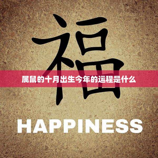 属鼠的十月出生今年的运程是什么