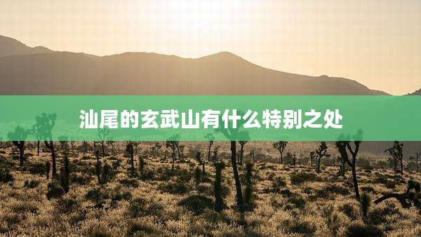 汕尾的玄武山有什么特别之处