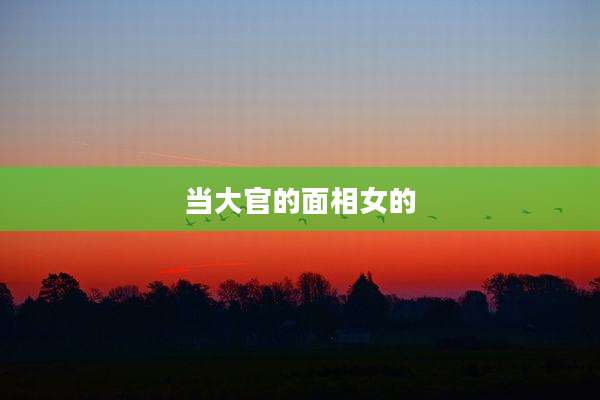 当大官的面相女的