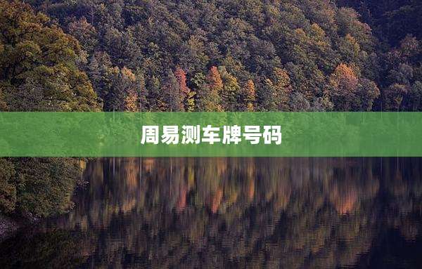 周易测车牌号码