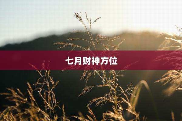 七月财神方位
