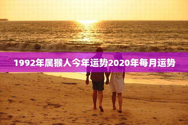 1992年属猴人今年运势2020年每月运势