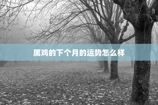 属鸡的下个月的运势怎么样
