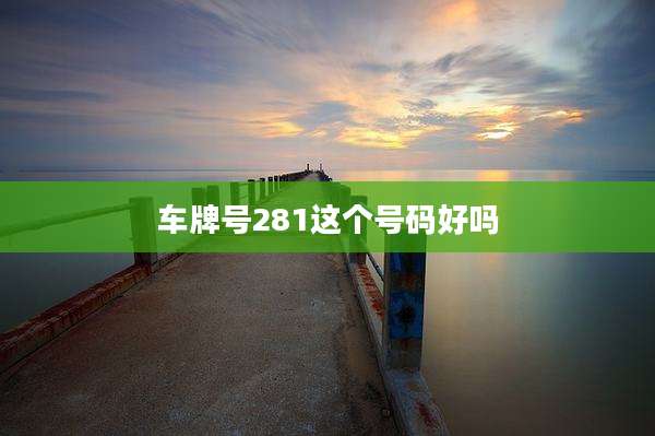 车牌号281这个号码好吗