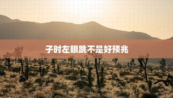 子时左眼跳不是好预兆