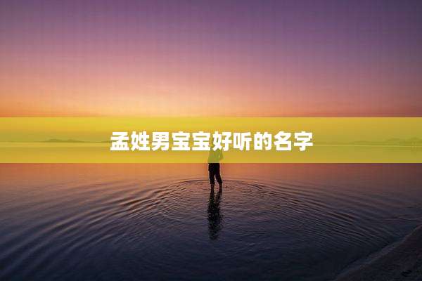 孟姓男宝宝好听的名字