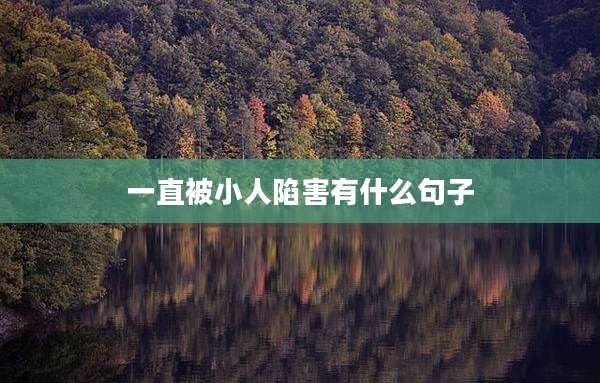 一直被小人陷害有什么句子
