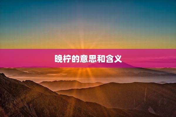 晚柠的意思和含义
