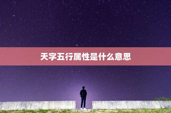 天字五行属性是什么意思