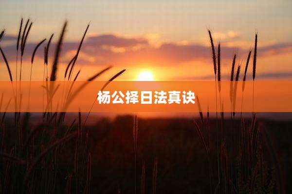杨公择日法真诀