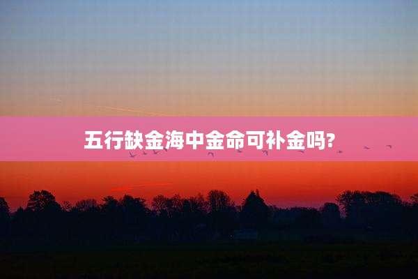 五行缺金海中金命可补金吗?
