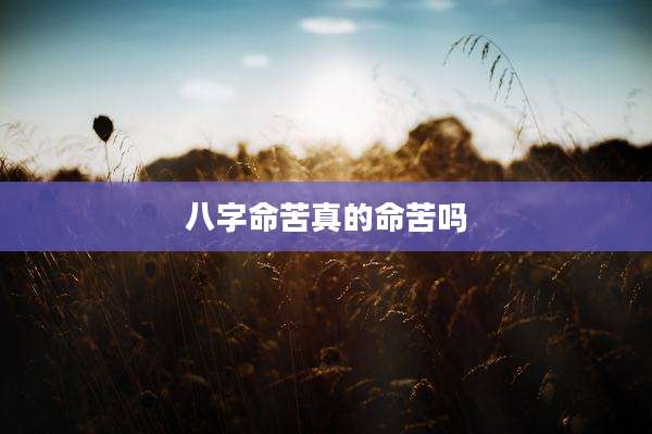 八字命苦真的命苦吗