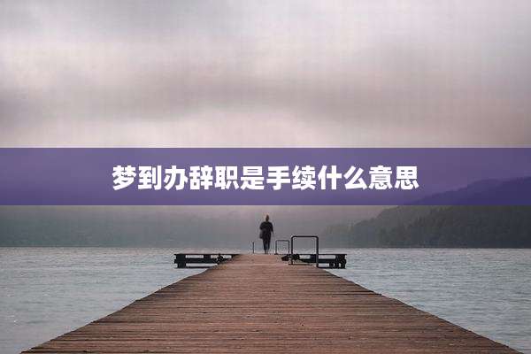 梦到办辞职是手续什么意思