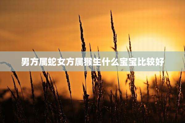 男方属蛇女方属猴生什么宝宝比较好
