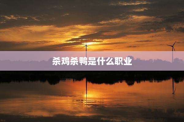 杀鸡杀鸭是什么职业