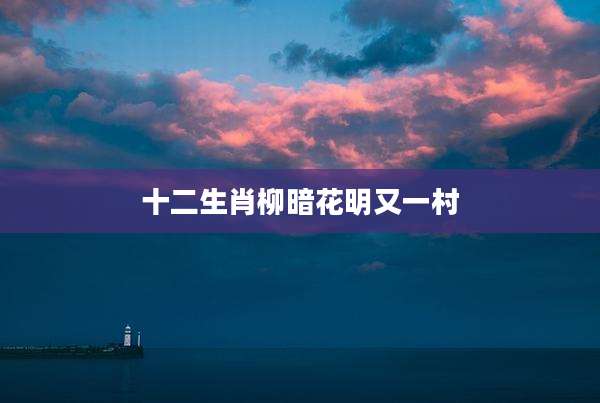 十二生肖柳暗花明又一村