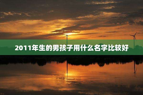 2011年生的男孩子用什么名字比较好
