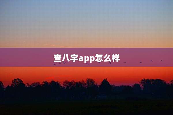 查八字app怎么样