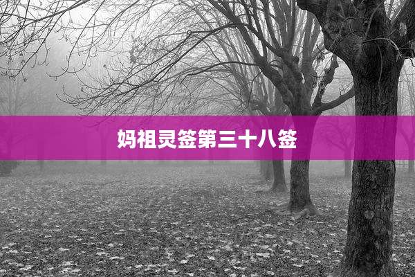 妈祖灵签第三十八签