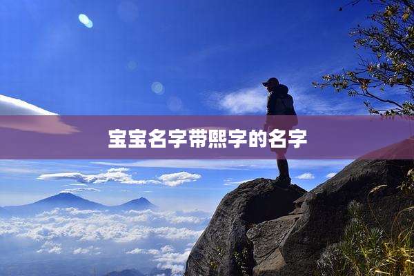 宝宝名字带熙字的名字
