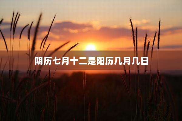 阴历七月十二是阳历几月几日
