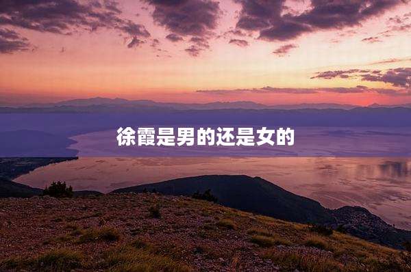 徐霞是男的还是女的