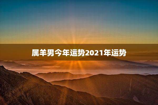 属羊男今年运势2021年运势