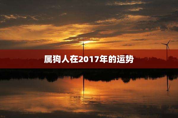 属狗人在2017年的运势