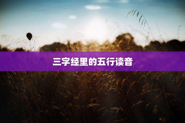 三字经里的五行读音