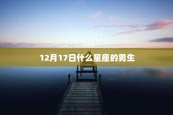 12月17日什么星座的男生