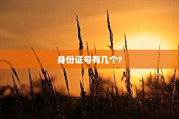 身份证号有几个?