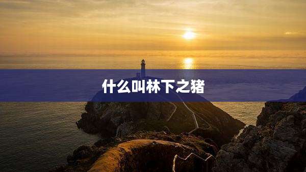 什么叫林下之猪
