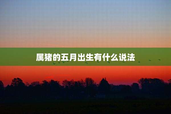 属猪的五月出生有什么说法