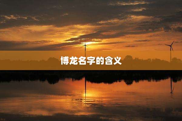 博龙名字的含义