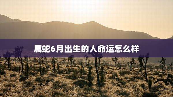 属蛇6月出生的人命运怎么样